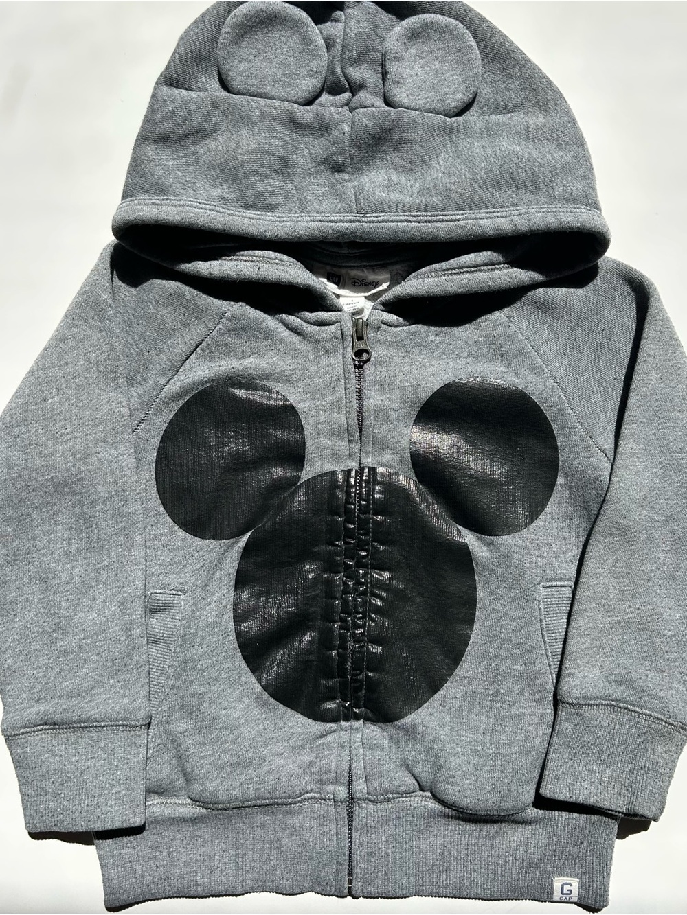 Gap + Mickey Gray Kids Mickey Ear Zip Hoodie